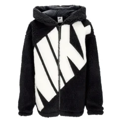 Giacca con Logo e Fodera in Sherpa Nera