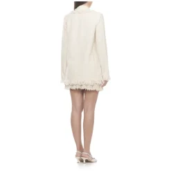 Giacca in Maglia Bouclé con Frange