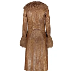 Giacca in pelle con inserti in pelliccia