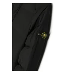 Giacca Junior Nera in Nylon con Patch Logo Rimovibile