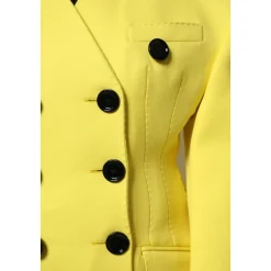 Giacca Trench Gialla a Doppio Petto