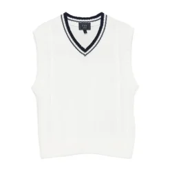 Gilet in maglia a trecce con scollo a V