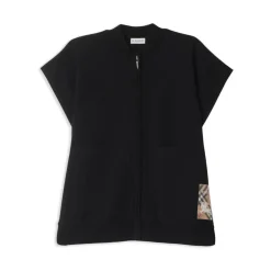 Gilet Senza Maniche Nero in Misto Lana