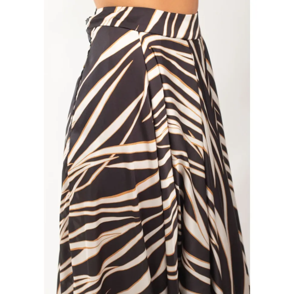 Gonna con spacco laterale Animalier in MULTICOLOR