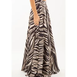 Gonna con spacco laterale Animalier in MULTICOLOR