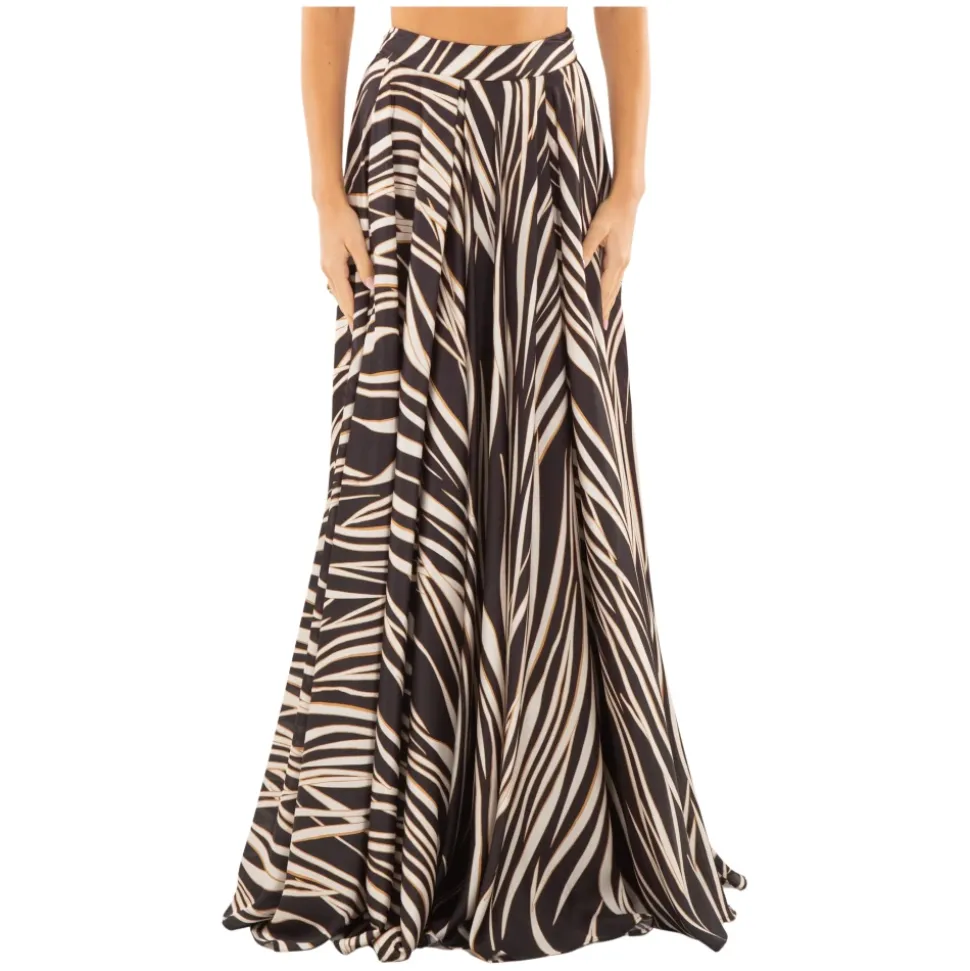 Gonna con spacco laterale Animalier in MULTICOLOR