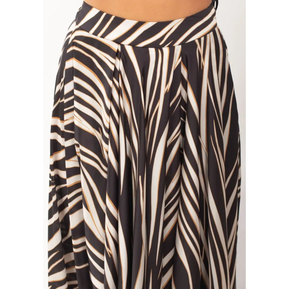 Gonna con spacco laterale Animalier in MULTICOLOR