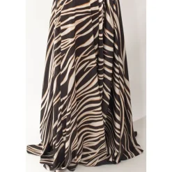 Gonna con spacco laterale Animalier in MULTICOLOR