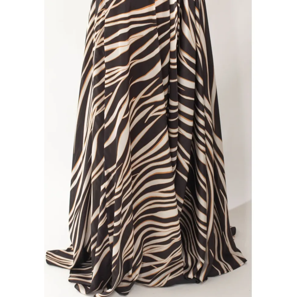 Gonna con spacco laterale Animalier in MULTICOLOR