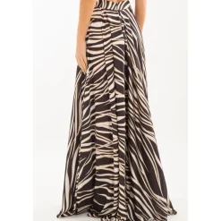 Gonna con spacco laterale Animalier in MULTICOLOR