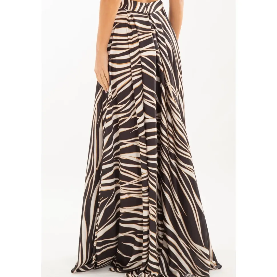 Gonna con spacco laterale Animalier in MULTICOLOR