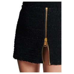 Gonna corta in tweed con zip
