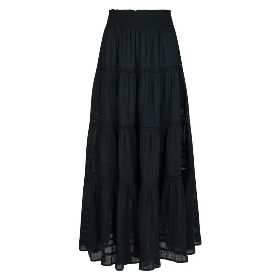 Gonna Elegante con Dettagli in Pizzo Navy