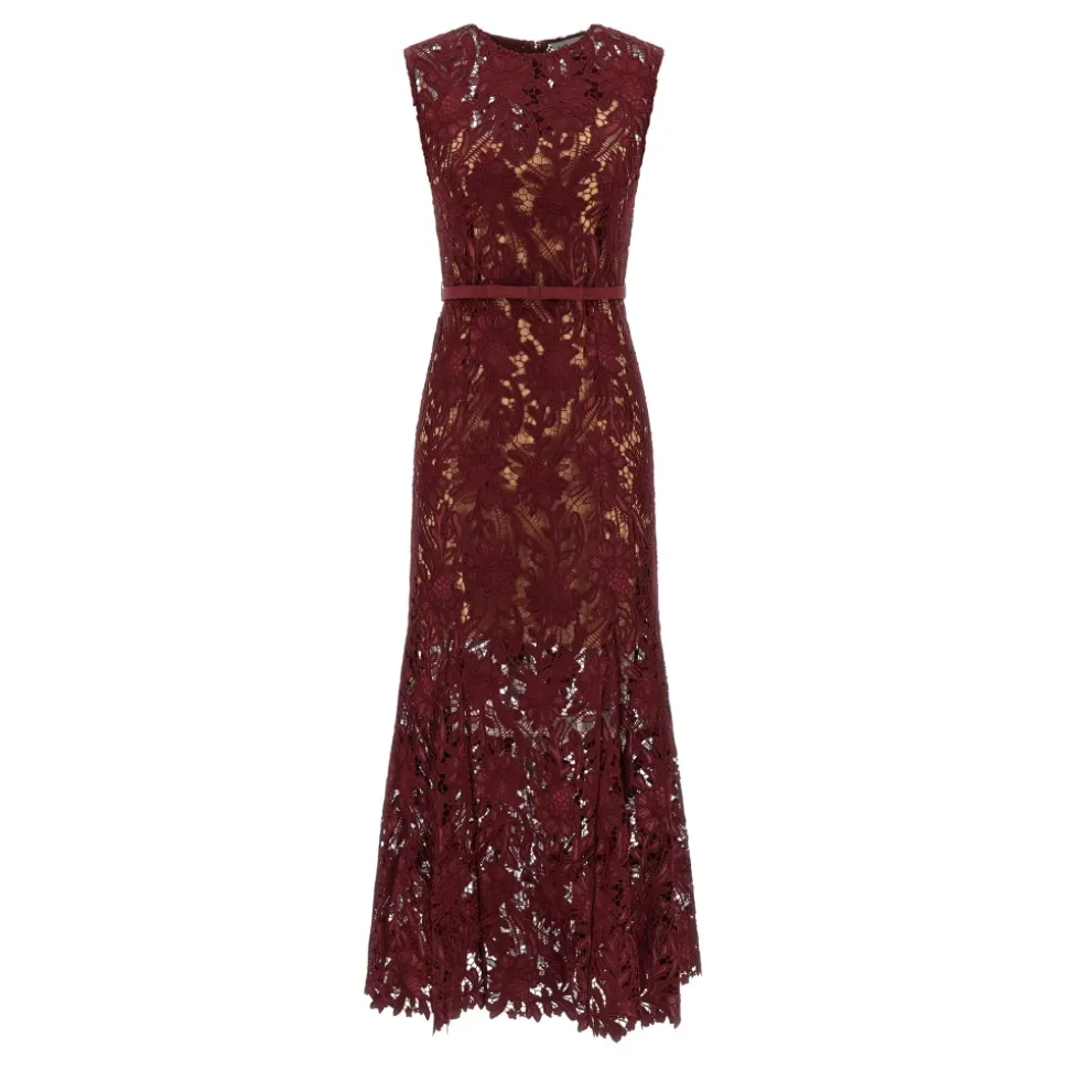 Guipure Lace Midi Dress