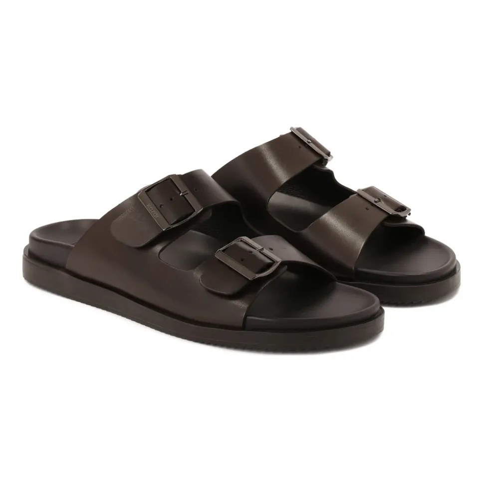 Infradito in pelle marrone