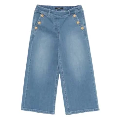 Jeans a gamba larga con bottoni sul davanti