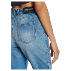 Jeans a vita alta flare in denim