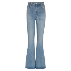Jeans a vita alta flare in denim