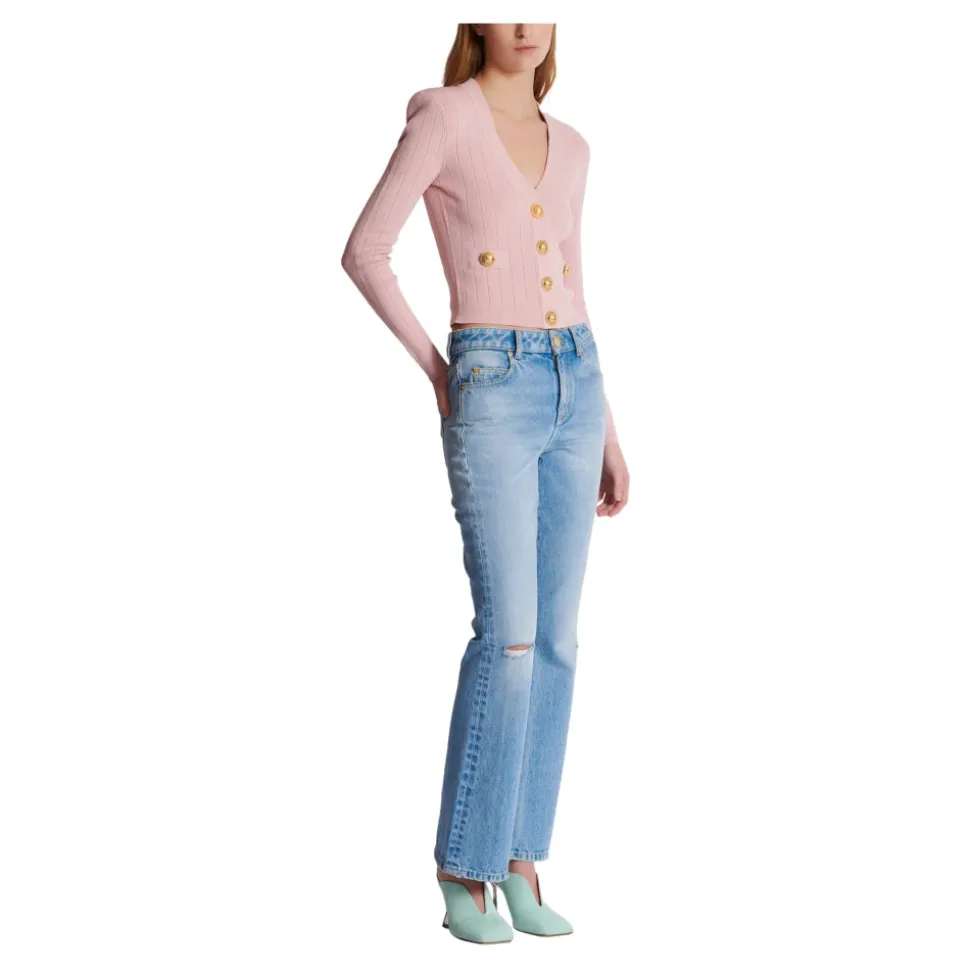 Jeans a zampa di denim