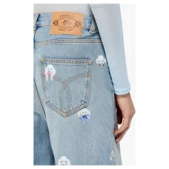 Jeans Baggy con Stampa Barboncino