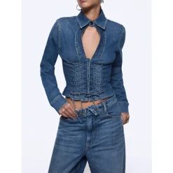Jeans baggy con stringhe