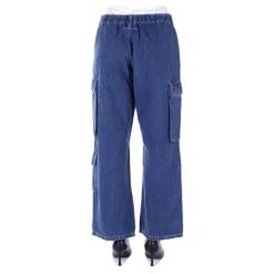 Jeans blu con zip e tasche
