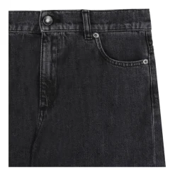 Jeans cargo in denim a 5 tasche con targhetta logo