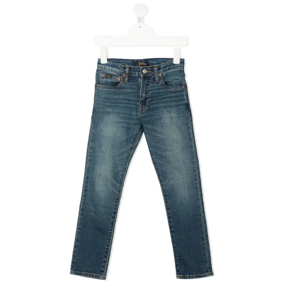 Jeans Classici Blu in Cotone Gamba Dritta