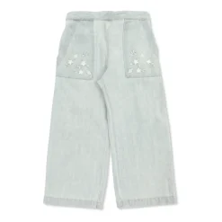 Jeans con ricami floreali
