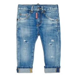 Jeans effetto slavato cinque tasche