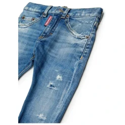 Jeans effetto slavato cinque tasche