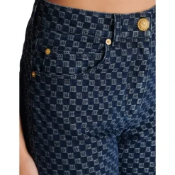 Jeans in denim con monogramma taglio dritto