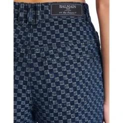 Jeans in denim con monogramma taglio dritto