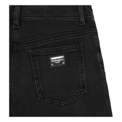 Jeans neri con Logo Plaque