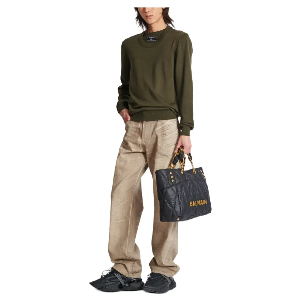 Jeans vestibilità ampia in denim Beige Wash