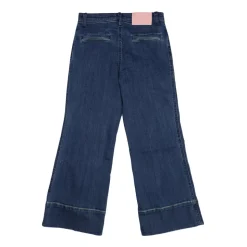 Leggings in Denim con Zip e Tasche