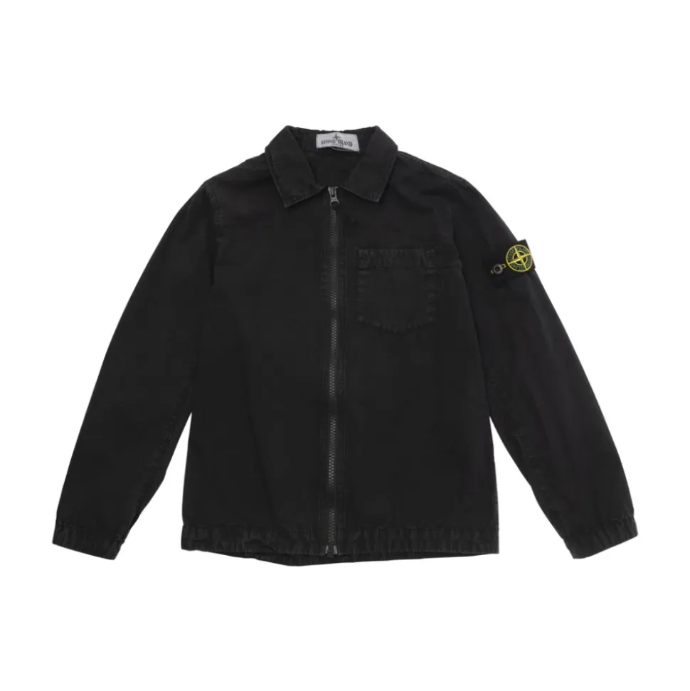 Logo Patch Zip-Up Shirt