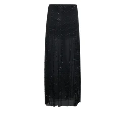 Long Mesh Skirt with Micro Embellishments