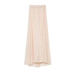 Long Pleated Tulle Skirt