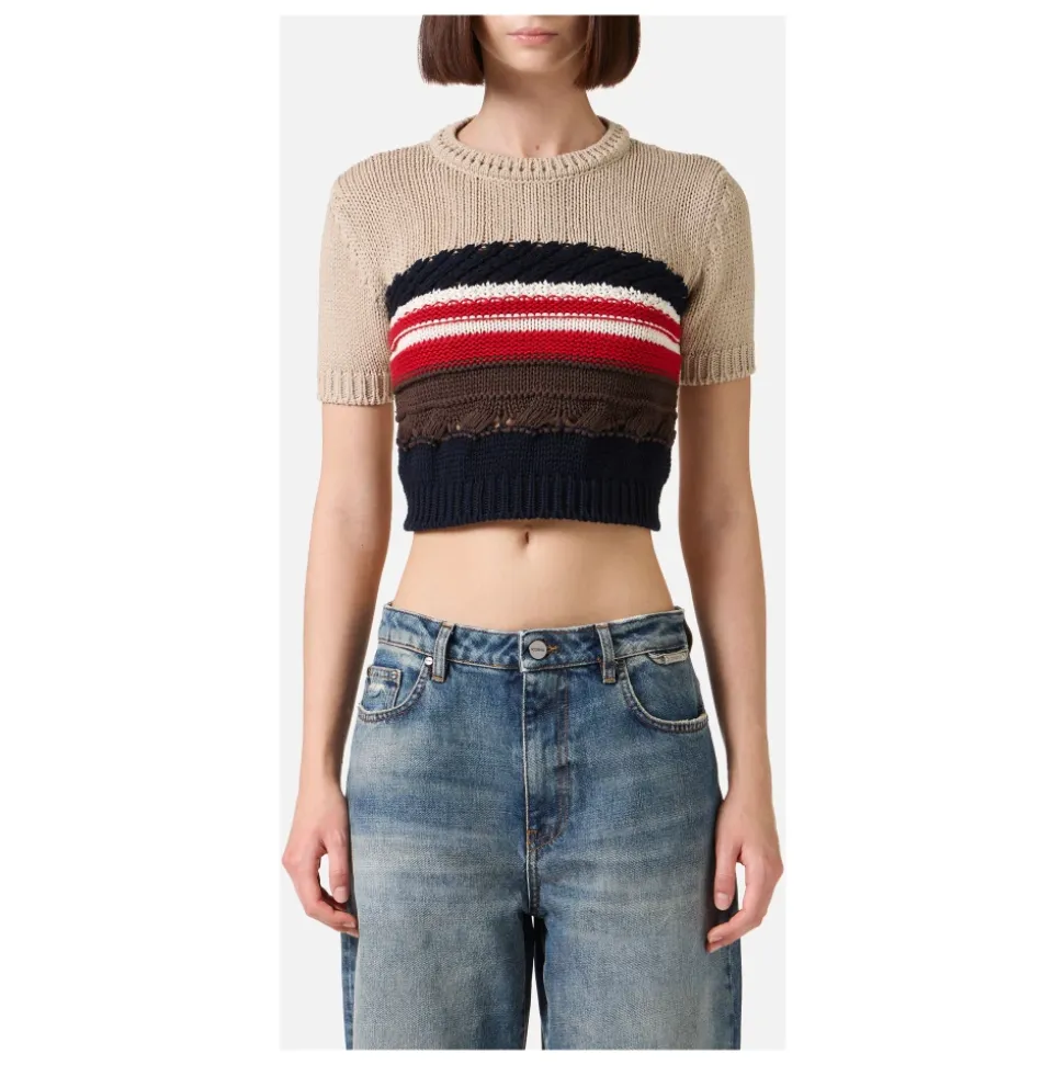 Maglia a Maniche Corte con Scollo Rotondo