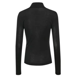 Maglia Collo Alto Nera Manica Lunga