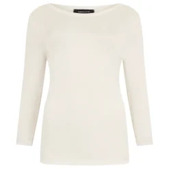 Maglia color bianco panna elegante con scollatura rotonda.