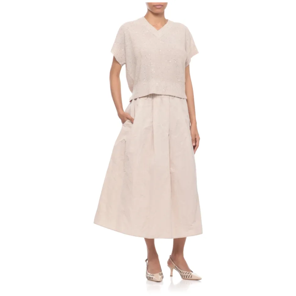Maglia in lino con scollo a V
