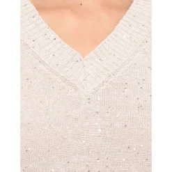 Maglia in lino con scollo a V