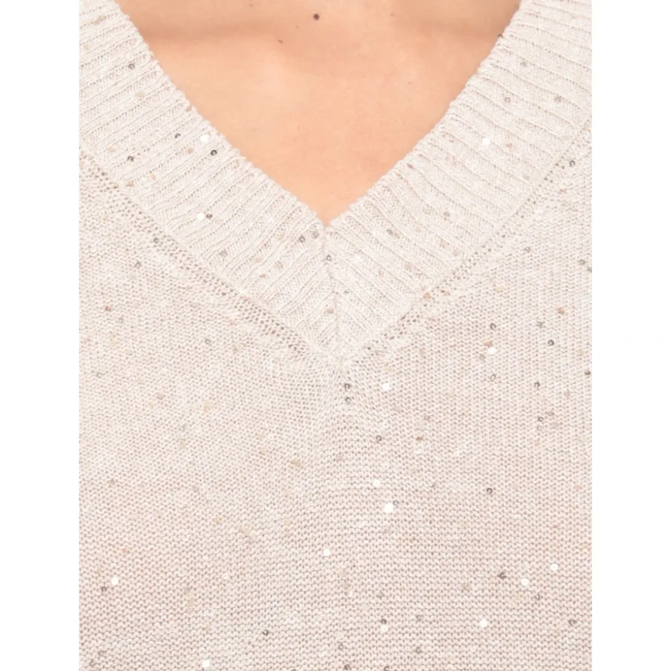 Maglia in lino con scollo a V