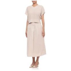 Maglia in lino con scollo a V