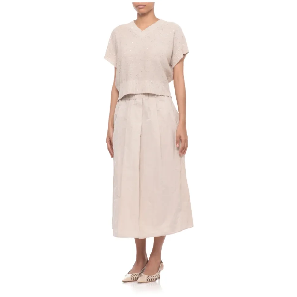 Maglia in lino con scollo a V