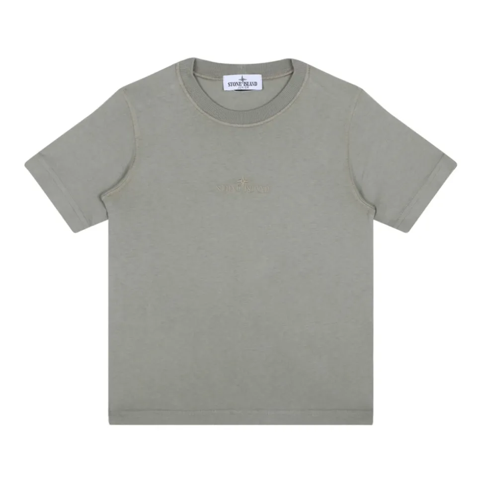Maglietta in Cotone Mud con Ricamo Logo