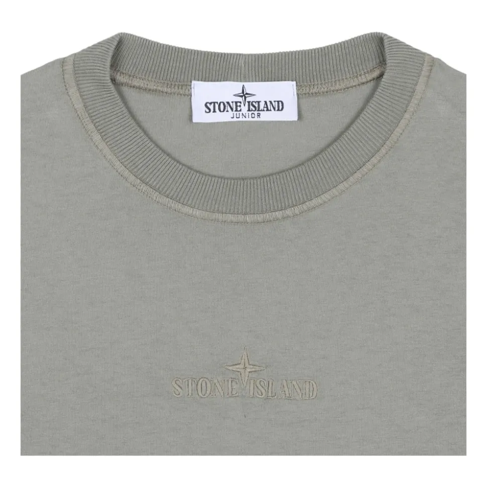 Maglietta in Cotone Mud con Ricamo Logo