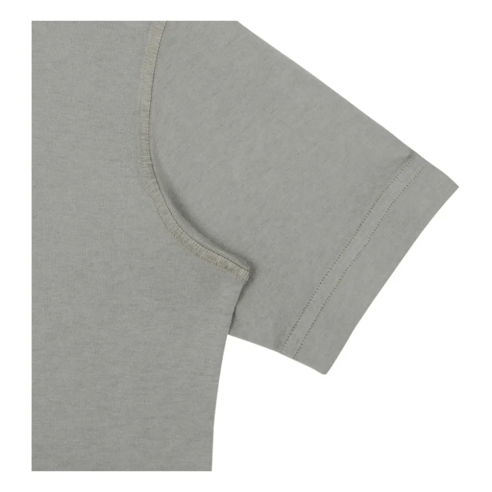 Maglietta in Cotone Mud con Ricamo Logo